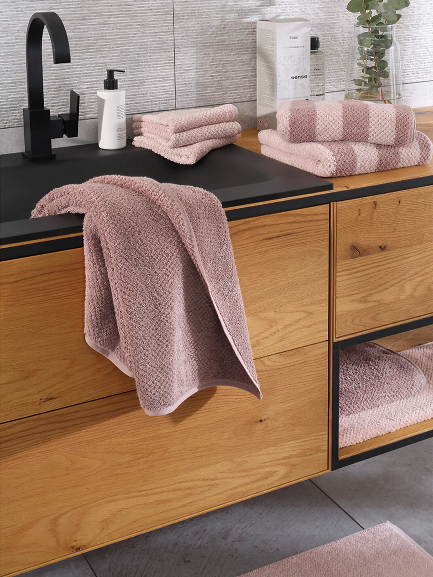 CAWÖ | Handtuch PURE STRIPE 50x100cm Vintage Rose | 